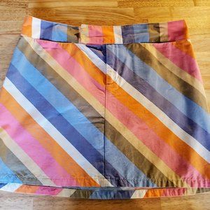 i.e. Relaxed 100% Cotton Rainbow Stripe Mini Skirt Size 12